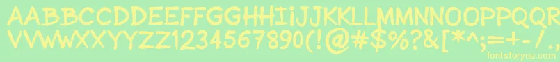 Fonte SonicComic – fontes amarelas em um fundo verde