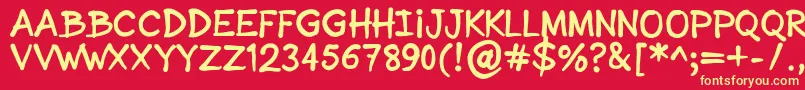 SonicComic Font – Yellow Fonts on Red Background