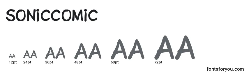 SonicComic Font Sizes
