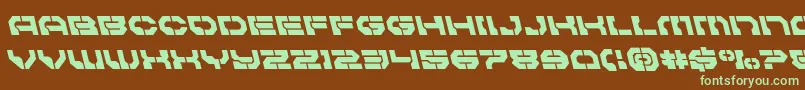 Pulsarclassleft Font – Green Fonts on Brown Background