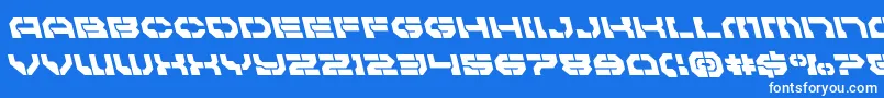 Czcionka Pulsarclassleft – białe czcionki na niebieskim tle