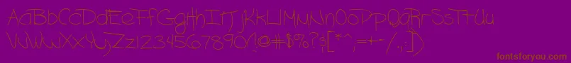 AshleyRegular-Schriftart – Braune Schriften auf violettem Hintergrund