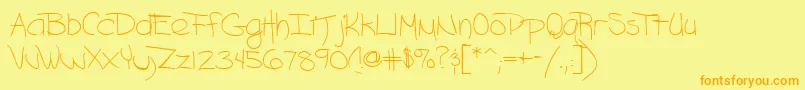 AshleyRegular Font – Orange Fonts on Yellow Background
