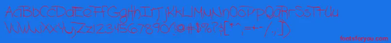 AshleyRegular Font – Red Fonts on Blue Background