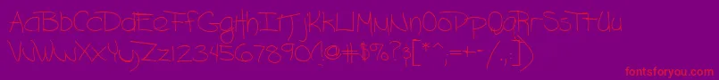 AshleyRegular Font – Red Fonts on Purple Background