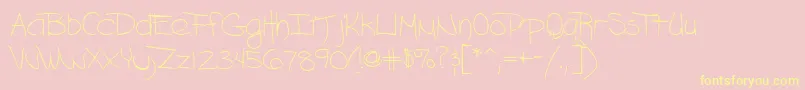 AshleyRegular Font – Yellow Fonts on Pink Background