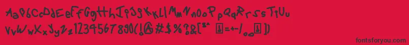 6ScriptMac Font – Black Fonts on Red Background