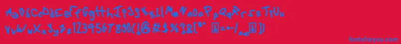 6ScriptMac Font – Blue Fonts on Red Background