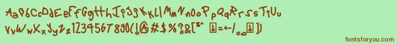 6ScriptMac Font – Brown Fonts on Green Background