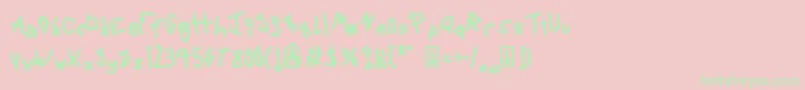 6ScriptMac Font – Green Fonts on Pink Background
