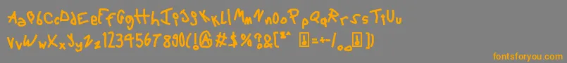 6ScriptMac Font – Orange Fonts on Gray Background