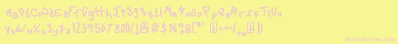 フォント6ScriptMac – ピンクのフォント、黄色の背景