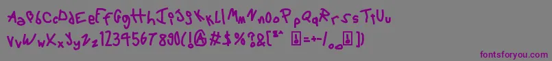 6ScriptMac Font – Purple Fonts on Gray Background