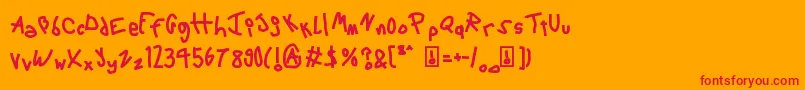 6ScriptMac-Schriftart – Rote Schriften auf orangefarbenem Hintergrund