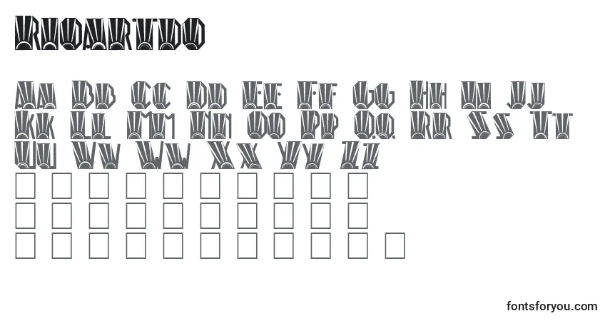 Schriftart Rioartdo – Alphabet, Zahlen, spezielle Symbole