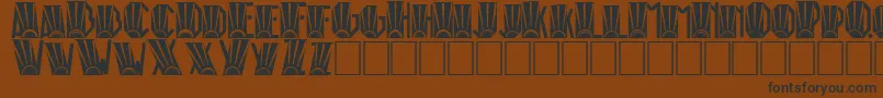 Rioartdo-Schriftart – Schwarze Schriften auf braunem Hintergrund