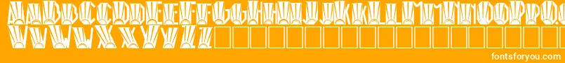 Шрифт Rioartdo – белые шрифты на оранжевом фоне