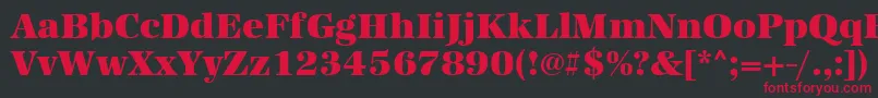 フォントUrwantiquatultbol – 黒い背景に赤い文字