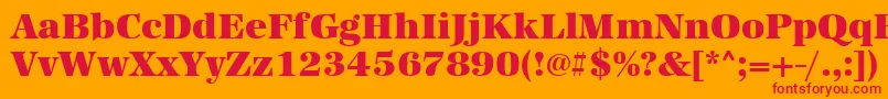 フォントUrwantiquatultbol – オレンジの背景に赤い文字