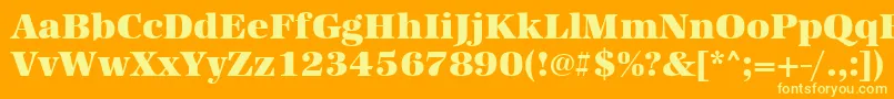 Urwantiquatultbol-Schriftart – Gelbe Schriften auf orangefarbenem Hintergrund