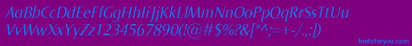 NormaItalic Font – Blue Fonts on Purple Background