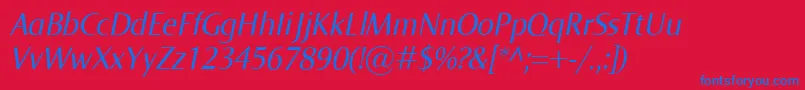 Шрифт NormaItalic – синие шрифты на красном фоне