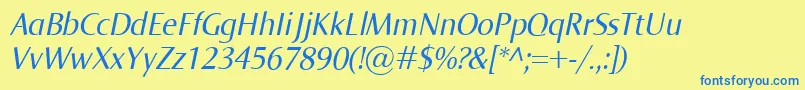 NormaItalic Font – Blue Fonts on Yellow Background