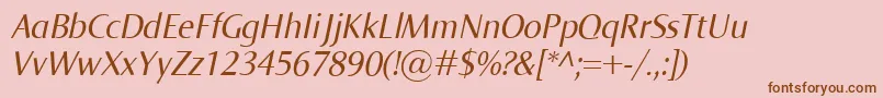 Шрифт NormaItalic – коричневые шрифты на розовом фоне