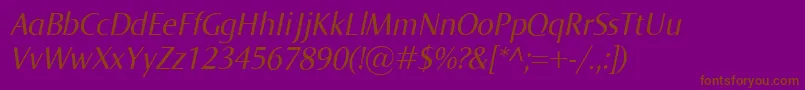 NormaItalic Font – Brown Fonts on Purple Background