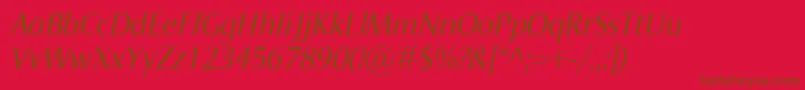 Fonte NormaItalic – fontes marrons em um fundo vermelho