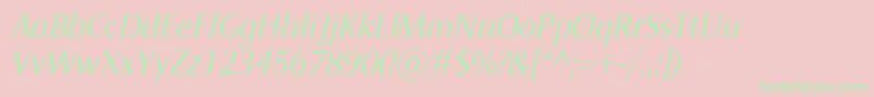 フォントNormaItalic – ピンクの背景に緑の文字