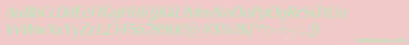 NormaItalic Font – Green Fonts on Pink Background