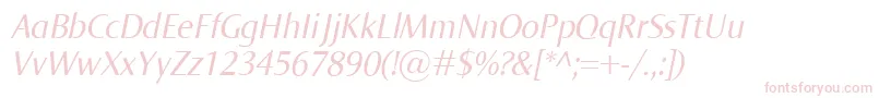 NormaItalic-fontti – vaaleanpunaiset fontit valkoisella taustalla