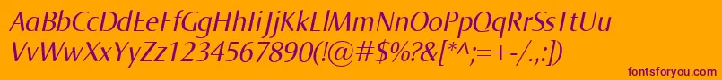 NormaItalic Font – Purple Fonts on Orange Background