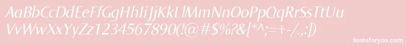 フォントNormaItalic – ピンクの背景に白い文字