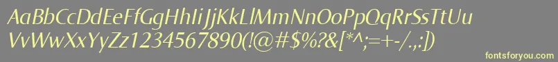 NormaItalic Font – Yellow Fonts on Gray Background