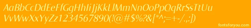 NormaItalic Font – Yellow Fonts on Orange Background