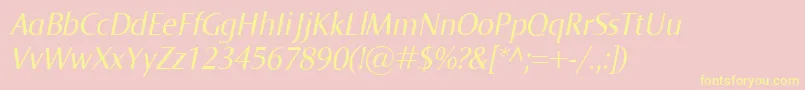 NormaItalic-Schriftart – Gelbe Schriften auf rosa Hintergrund