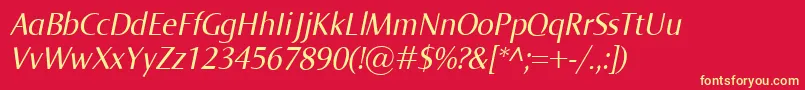 NormaItalic Font – Yellow Fonts on Red Background