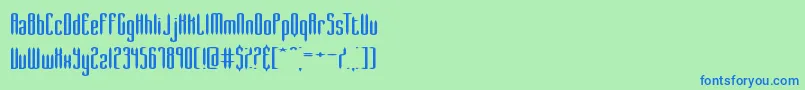 SlenderWideBrk Font – Blue Fonts on Green Background