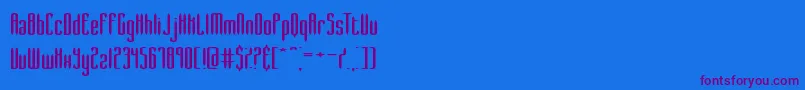 SlenderWideBrk Font – Purple Fonts on Blue Background