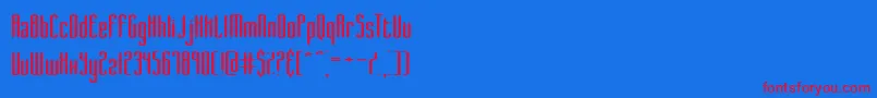 SlenderWideBrk Font – Red Fonts on Blue Background