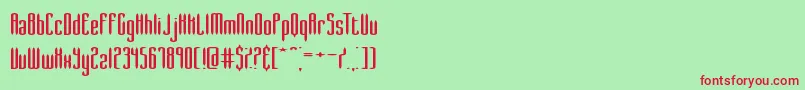 SlenderWideBrk Font – Red Fonts on Green Background