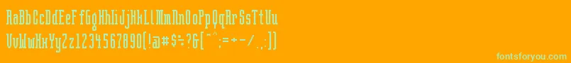BrightontwoSlabNbp-Schriftart – Grüne Schriften auf orangefarbenem Hintergrund