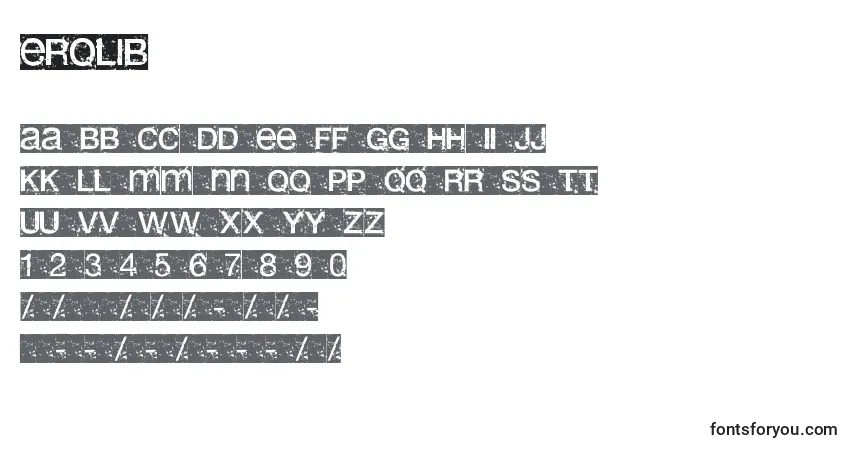 Schriftart Erolib – Alphabet, Zahlen, spezielle Symbole
