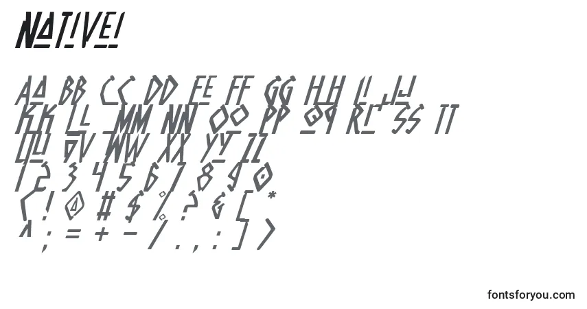 A fonte Nativei – alfabeto, números, caracteres especiais