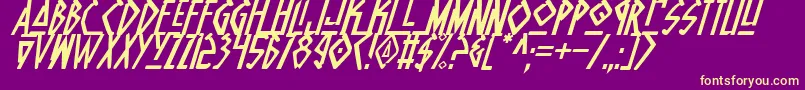 Saiba mais sobre a fonte Nativei Fonte Nativei – fontes amarelas em um fundo roxo