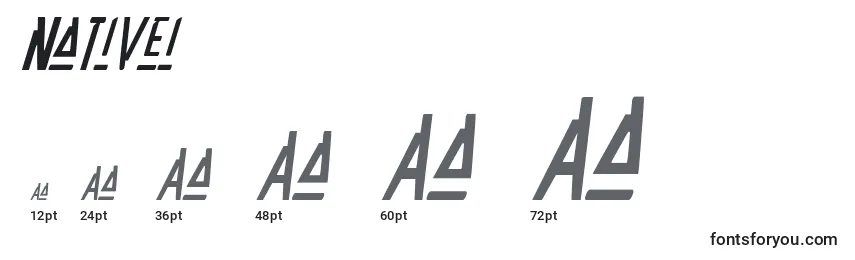 Размеры шрифта Nativei