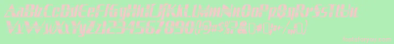Fonte SandovalRegular – fontes rosa em um fundo verde
