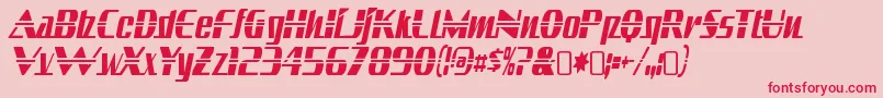 SandovalRegular-Schriftart – Rote Schriften auf rosa Hintergrund